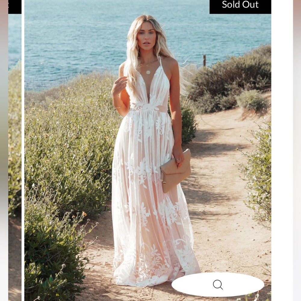 White lace maxi dress